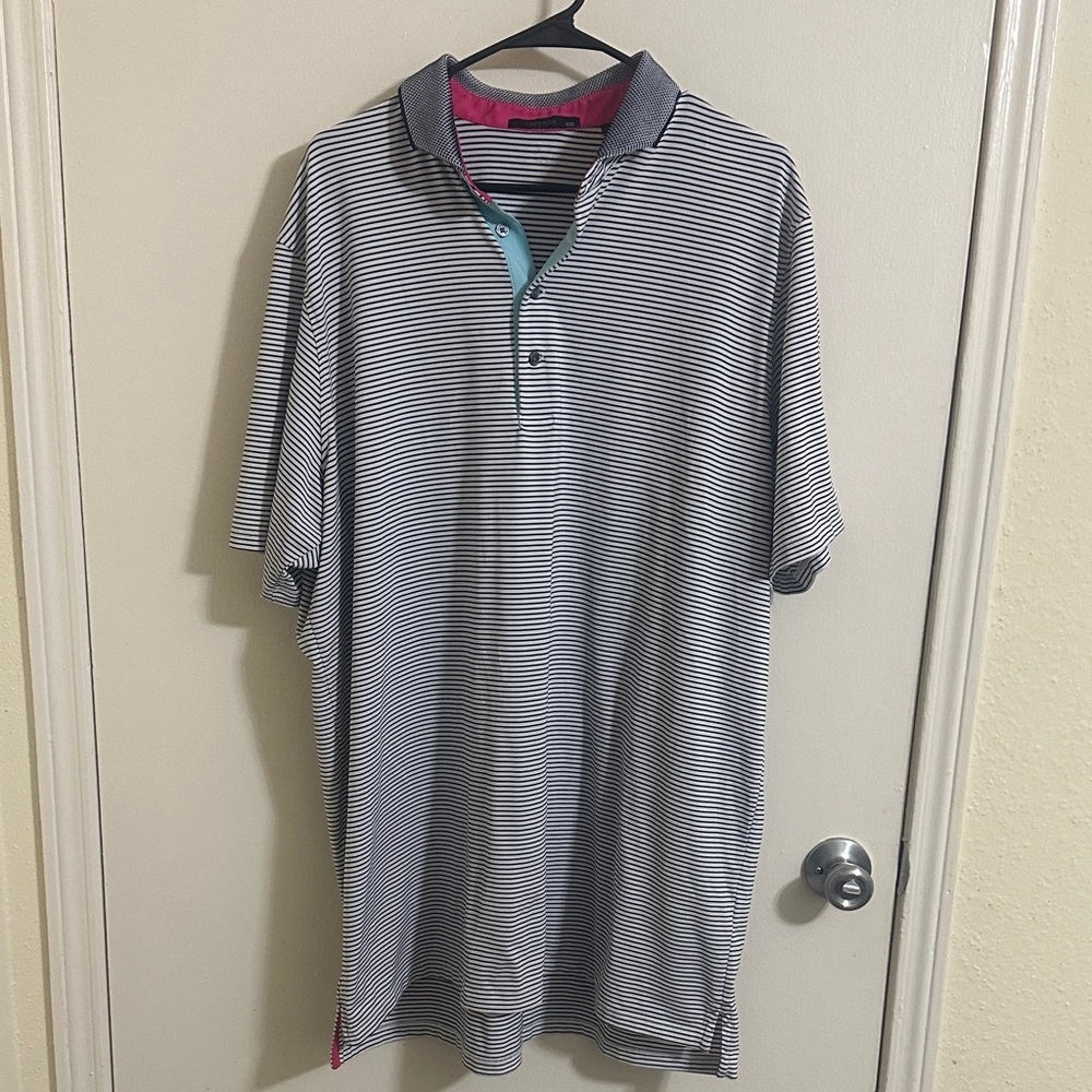 EUC Greyson Men’s Striped Short‎ Sleeve Polo XXL